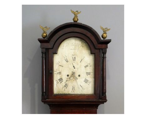 An oak case longcase clock by John Belling Jnr. Bodmin, case a/f, 87in tall 