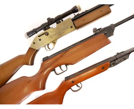 Three air rifles, to include a ASI Cadet with 16 inch barrel serial number 1272365, also a Crossman .177 761XL, and a Milbro 