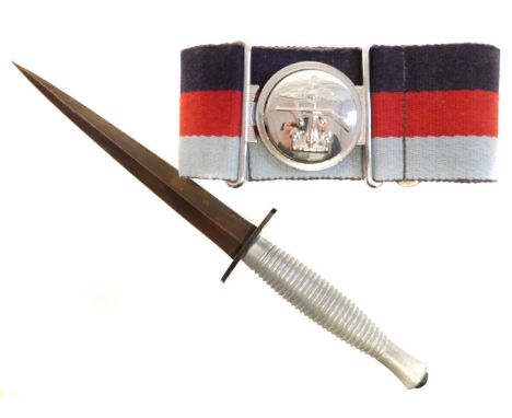 JTAC Forward Air Control belt and buckle (current British issue) together with a modern Fairbairn Sykes knife by J.Nowill and