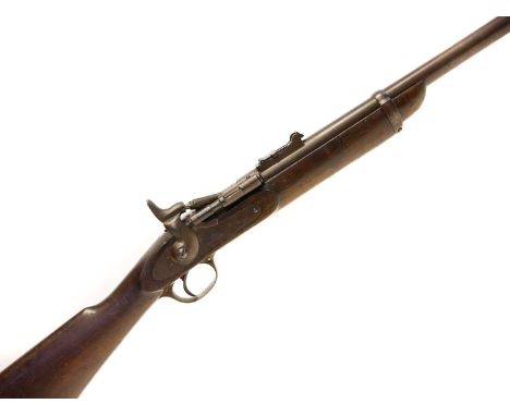 Enfield .577 Snider cavalry carbine, 19inch barrel with folding ladder sight, crown VR lock dated 1862, MkII* breech, serial 