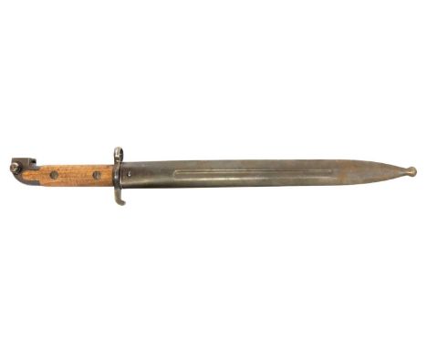 Swedish M.1914 bayonet and scabbard, in unissued condition, stamped EJ AB between an anchor.Buyer must be over the age of 18.