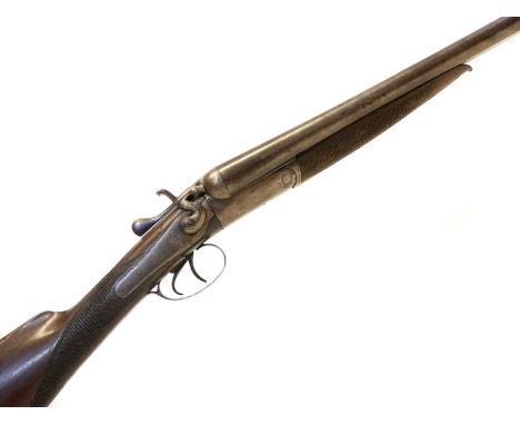 H. Hayman  of Weymouth 12 bore side by side hammer gun, 30 inch nitro proved barrels choked full and 1/4, serial number 69021