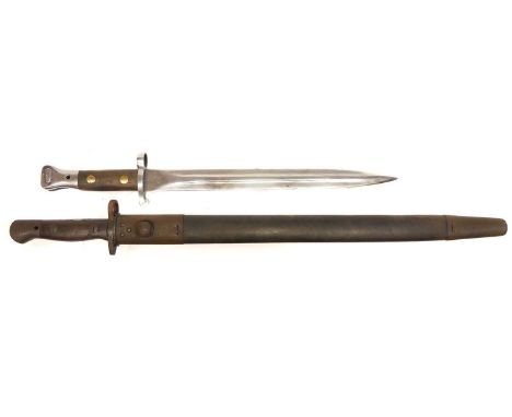 Two British bayonets, to include a P1907 bayonet and scabbard, US Remington made for the British in WWI, left ricasso stamped