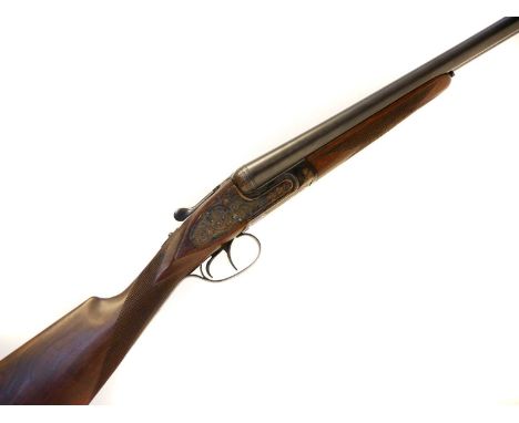 AYA model 116 12 bore sidelock side by side shotgun, 28 inch barrels, choked 3/4 and full, previously fitted with sling loops