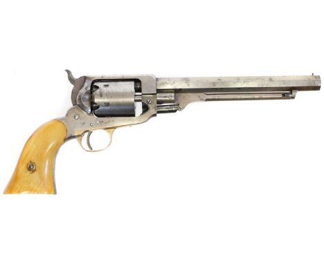 Eli Whitney .36 1861 pattern percussion revolver, 7.5 inch octagonal barrel stamped E. Whitney N. Haven, six-shot cylinder an