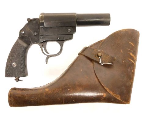 Deactivated German WWII 27mm flare pistol, with numerous Waffenamt marks, dated 1940 and stamped with factory code 237, seria
