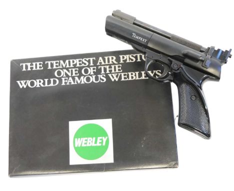 Webley Tempest .177 air pistol, with original box and instructions.No licence is required to buy this item, purchaser must be