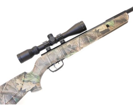 Gamo .22 Camo Rocket Whisper air rifle 1GT, 19 inch barrel, serial number 04-1C-250531-14, fitted with Hawke Sport HD 3-9x40 