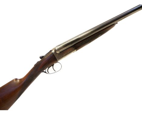 Webley and Scott 12 bore side by side boxlock ejector shotgun, 25inch barrels choked 1/2 and 1/4, chequered stock with old re