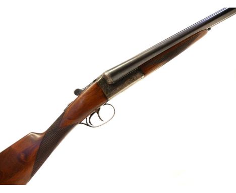 AYA 12 bore boxlock ejector side by side shotgun, 25inch barrels with Churchill rib and half and half chokes, serial number 3