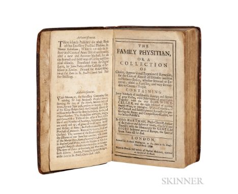 Hartman, George (fl. circa 1696) The Family Physitian, or A Collection of Choice, Approv'd and Experienc'd Remedies. London: 