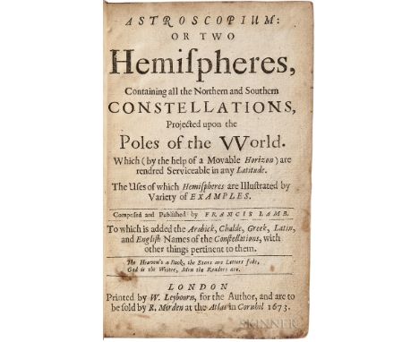 Lamb, Francis (fl. circa 1673) Astroscopium: or Two Hemispheres, Containing all the Northern and Southern Constellations. Lon