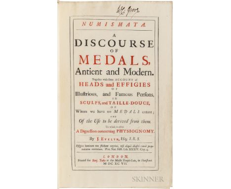 Evelyn, John (1620-1706) Numismata. A Discourse of Medals, Antient and Modern. London: Benj. Tooke at the Middle Temple-Gate,