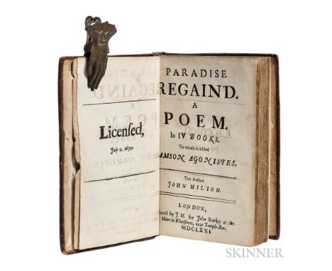 Milton, John (1608-1674) Paradise Regain'd. A Poem in IV Books. To which is added Samson Agonistes. London: Printed by J.M. f