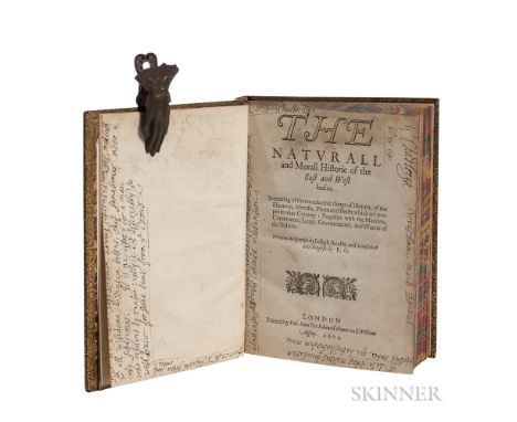 Acosta, Jose de (1540-1600) Naturall and Morall Historie of the East and West Indies. London: Printed by Val: Sims for Edward