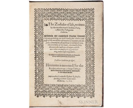Palingenio Stellato, Marcello (c. 1500-1543) The Zodiake of Life. London: Imprinted by Robert Robinson dwelling in Feter Lane