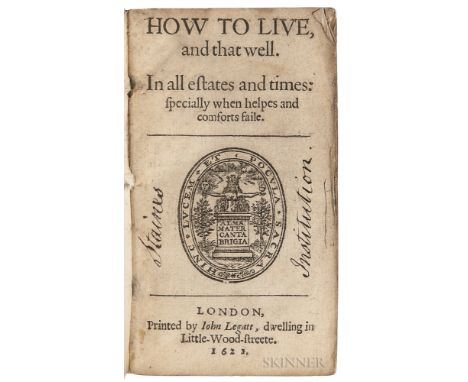 Perkins, William (1558-1602) Six Titles Bound Together, London: Printed by Iohn Legate, dwelling in Little-Wood-streete, 1621