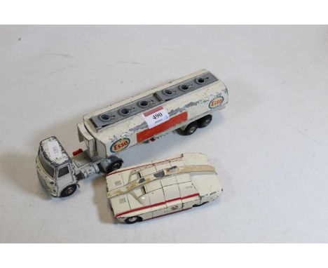 A loose and playworn Dinky Toys AEC articulated Esso lorry,together with a Dinky Toys Maximum Security Vehicle No. 105 (2)