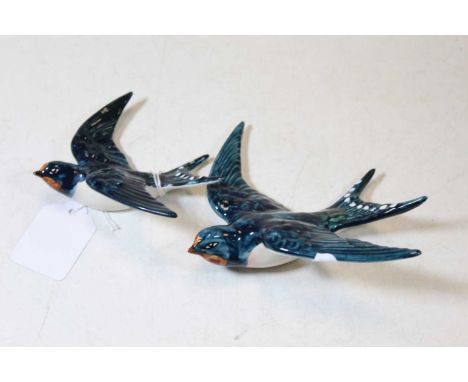 A pair of Beswick figures of swallows, model No. 727