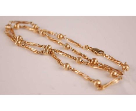 A 9ct gold fancy ball-link neck chain, 13.8g, 48cmCondition report: Appears to be in good order, no apparent faults.