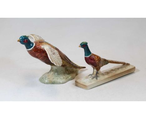 A Beswick figure of a pheasant, model No. 1774, impressed Beswick England verso, together with one other Beswick pheasant, mo