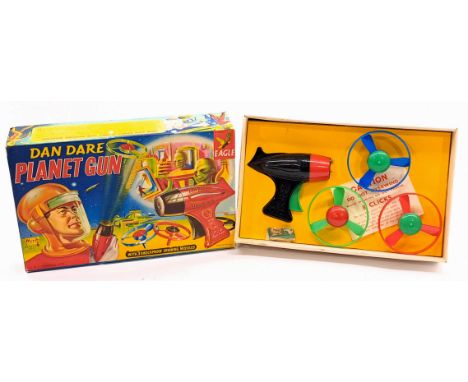 Merit (Randall Limited of the UK) Dan Dare Planet Gun, plastic, set comprises of Planet Gun and three rotary missiles, within