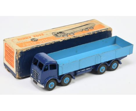 &nbsp;Dinky Toys 501 Foden (type 2) Diesel 8-Wheel Wagon - Two-Tone Blue, silver trim supertoy hubs - Fair including blue lif