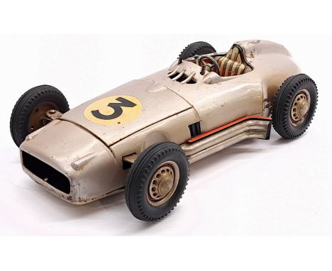 JNF Mercedes Monoposto Racer, racing No.3, battery operated (untested but battery compart has some surface corrosion), MISSIN