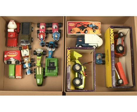 Tonka and Mogul pressed steel vehicles, some are within Fair Plus boxes, light playwear to some overall Good Plus to Excellen