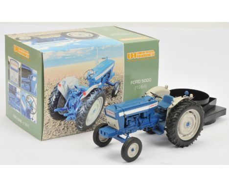 Universal Hobbies (1/16th) Ford 5000 Tractor" - Blue, white&nbsp; and Grey - Near Mint (requires very light cleaning) in a Ex