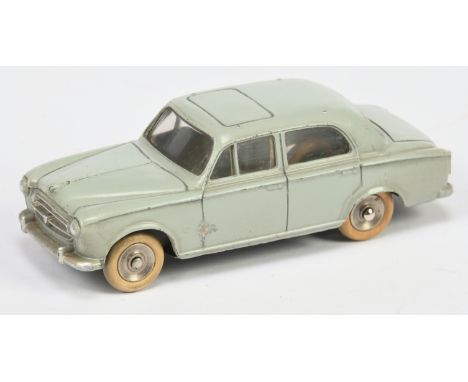 French Dinky Toys 24b Peugoet 403 Saloon - Grey body, silver trim, chrome convex hubs with white tyres - Good&nbsp;