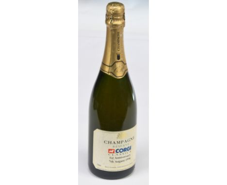Corgi Toys bottle of champagne to celebrate first anniversary of "New Corgi Classics Company Limited" as regained its indepen