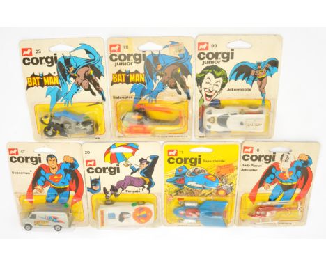 Corgi Toys&nbsp; Juniors A Group Of 7 To Include - 6 "Daily Planet" Helicopter, 78 "Batman" Batcopter, 11 "Superman - Supermo