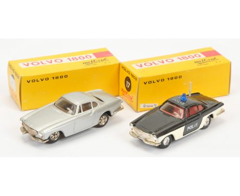 Metosul A pair - (1) 11 Volvo 1800 - Silver (does have some bending to base) - (2) 17 "Polis" - Black and white, red interior
