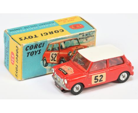 Corgi Toys 321 BMC Mini Cooper S "Rallye Monte Carlo" - Red body and interior, white&nbsp; roof, silver trim, spun hubs and r