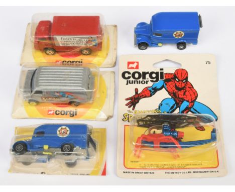 Corgi Toys Juniors A Group To include 47 "Superman" - Supervan, 75 "Spiderman" - Spidercopter plus others includes unboxed - 