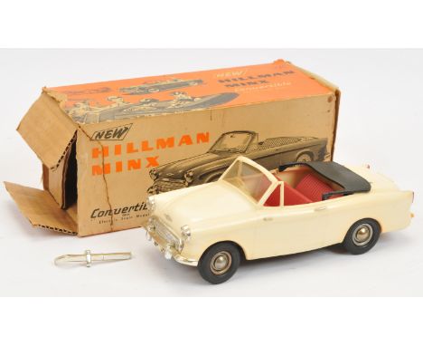 Victory Models 1/18th scale Hillman Minx Convertible, cream body, with red interior seating and black plastic folded hood, pl