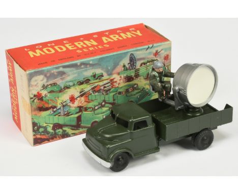 Lone Star Military lorry With Searchlight - Green, silver trim and searchlight with correct figure&nbsp; &nbsp;- Excellent pl