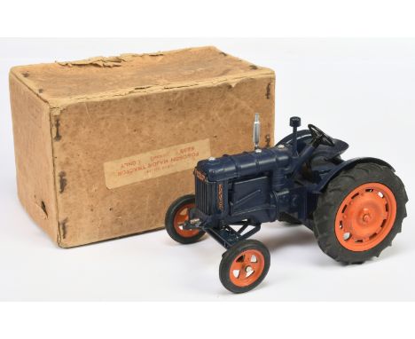 Chad Valley Larger Scale Fordson Major Tractor - Dark Blue, orange trim and hubs - Good to Good Plus (model has had Over Pain