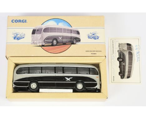 Corgi Toys (Classics)&nbsp; 97170 Burlington Seagull Coach "Woods Of Blackpool" (1/50th) - Silver &amp; Black, with certifica