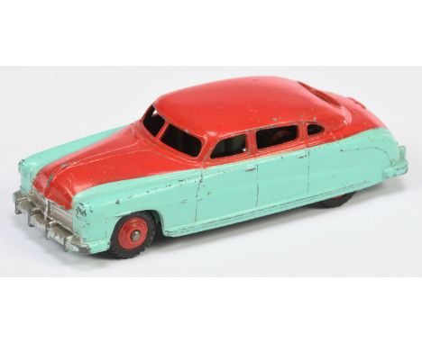 Dinky Toys 139b/171 Hudson Commodore Sedan - Two-Tone High-Line - Turquoise, red including rigid hubs, silver trim - Fair&nbs