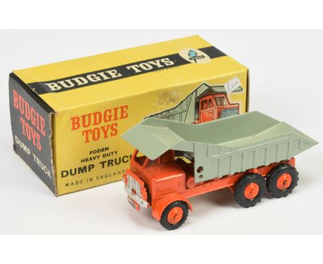 Budgie Toys 226 Foden Dump truck - Orange cab, chassis and hubs, grey tipper, silver trim - Excellent lovely bright example i