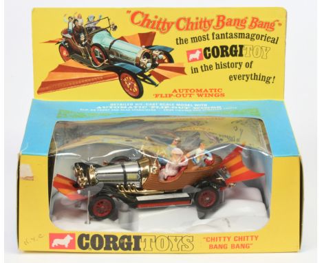 Corgi Toys 266 "Chitty Chitty Bang Bang" with correct figures nice gold trim finish - Excellent Plus beautiful example in a G