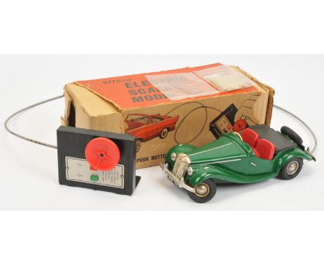 Victory Models 1/18th scale MG TF, remote control with cable (untested), green, red seats, plated parts, with windscreen, wit