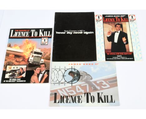 "James Bond" a group of Brochures &amp; Books to include; "Never Say Never Again" &amp; "License to Kill" brochures; the offi