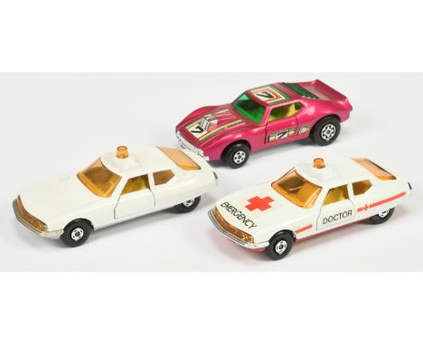 Matchbox Speed Kings pair (1) K62 Citroen SM Emergency Doctors Car - white body,"Doctor &amp; Red Cross" labels amber windows