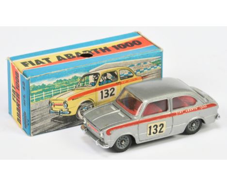 Mercury 42 Fiat Abarth 1000 - Silver, red trim and interior, chrome trim, cast hubs, and Racing No.132 - Near mint in a Good 