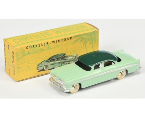 CIJ (France) 3/15 Chrysler Windsor - pale Green, dark green roof, silver trim, chrome spun hubs with white tyres - Excellent 