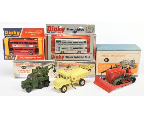 Dinky Toys Group Of 5 To Include - 561 Blaw Knox Bulldozer, 661 Scammell recovery Tractor, 965 Euclid Rear Tipper Plus others