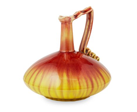 CHRISTOPHER DRESSER (1834-1904) FOR LINTHORPE ART POTTERY EWER, CIRCA 1880 glazed earthenware, impressed maker's marks LINTHO